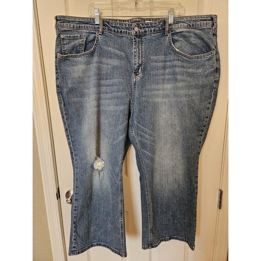 Pilcro by Anthropologie Blue Denim Distressed Jeans (Inseam 25"), Plus 26W